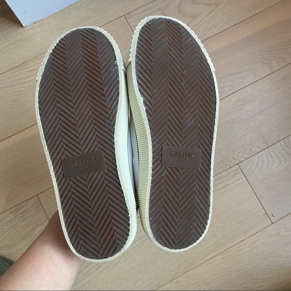 CELINE Blank Low Lace Up Canvas Sneakers Off White size 35 - Picture 9 of 16